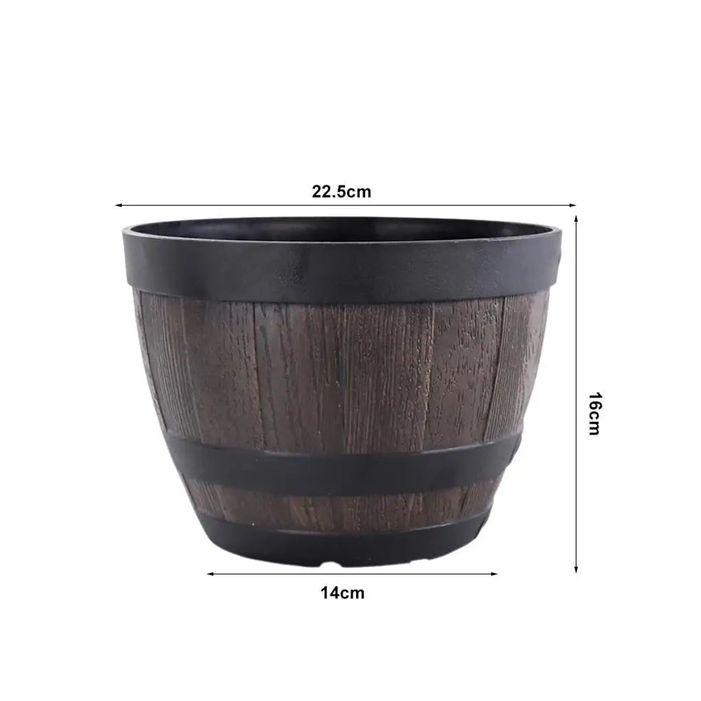 Resin Barrel Plant Pot