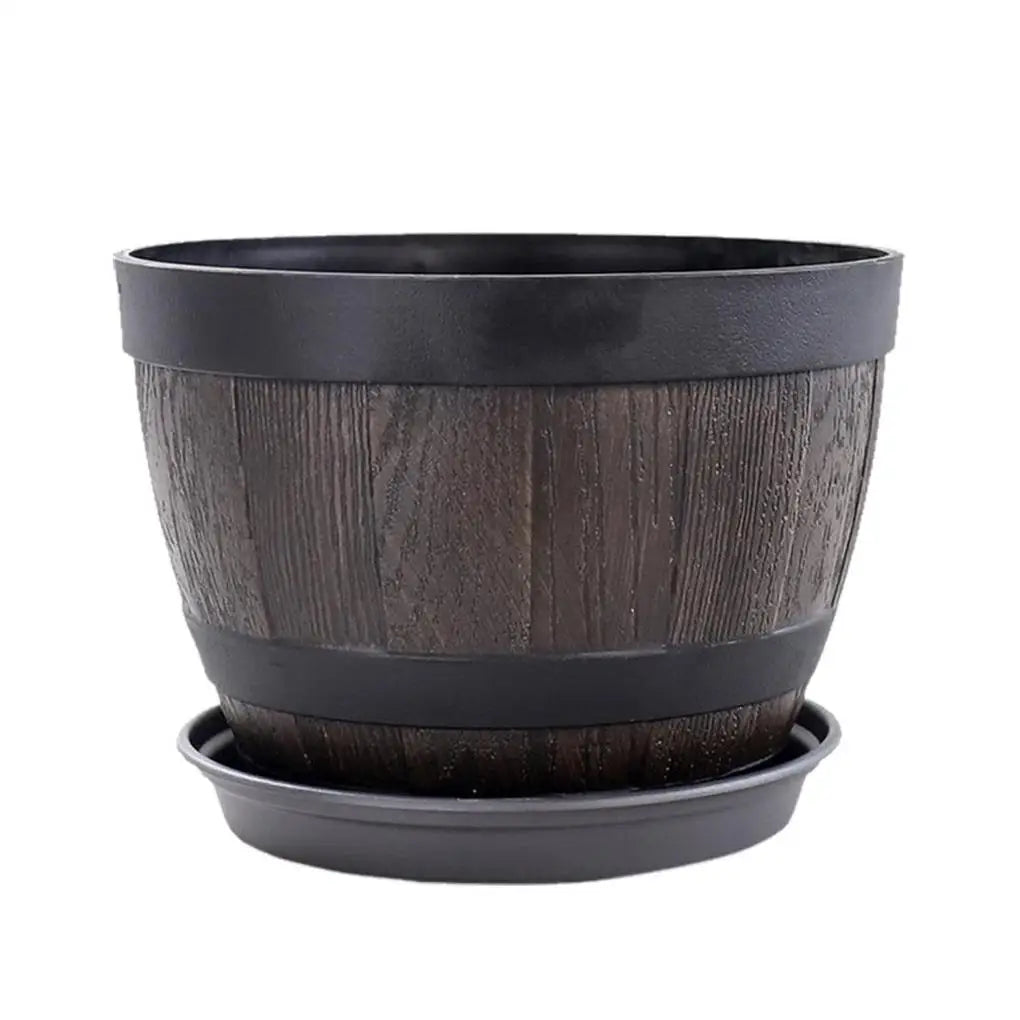 Resin Barrel Plant Pot