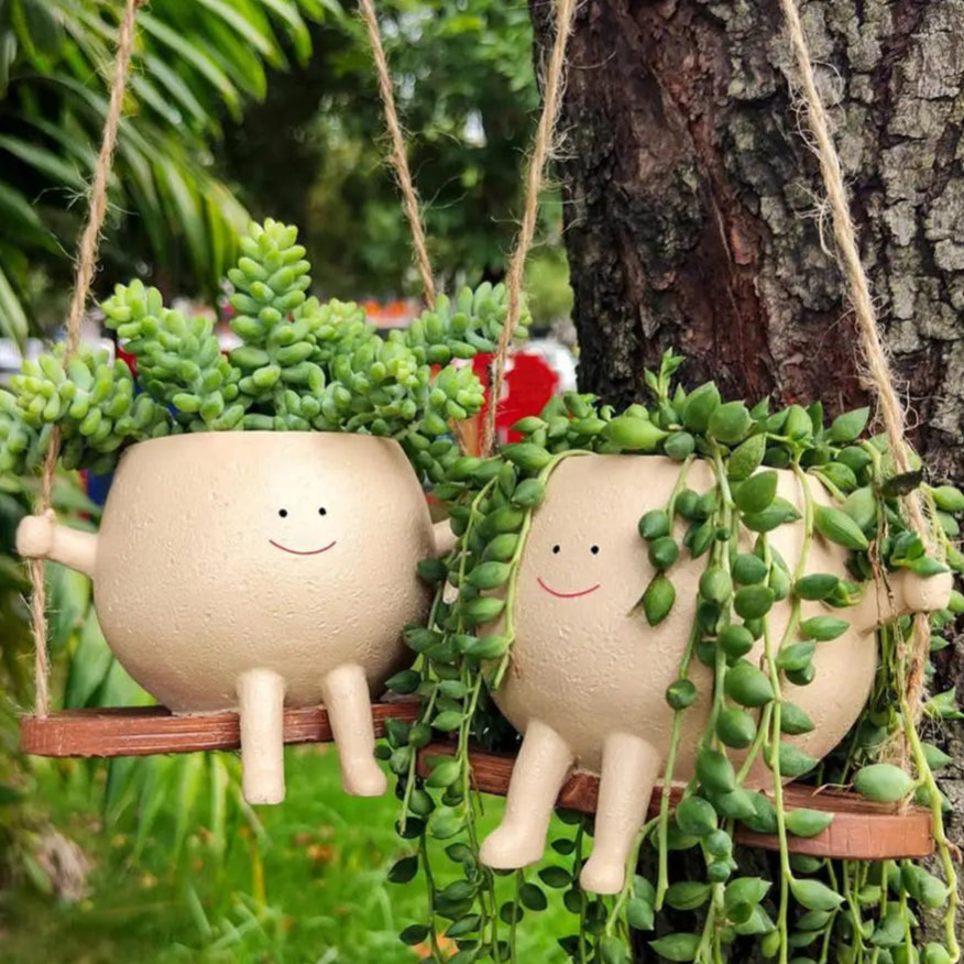 Happy Swinging Plant Pots